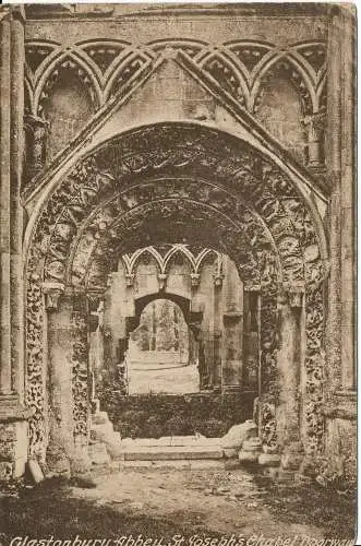 PC01966 Glastonbury Abbey. St. Josephs Kapelle. Tür. Frith