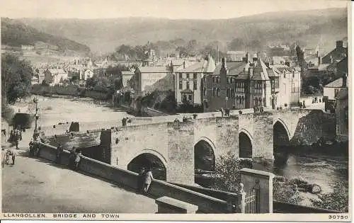 PC02652 Llangollen. Brücke und Stadt. Photochrom Co Ltd