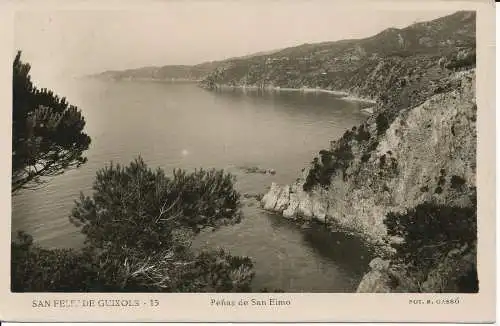 PC03007 San Feliu de Guixols. Penas de San Elmo. 1950