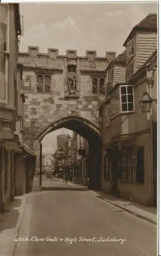 PC03062 Gate und High Street schließen. Salisbury. RP. Sunshine Serie