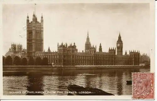 PC03942 Parlamentsschläuche von der Themse. London. 1927. RP