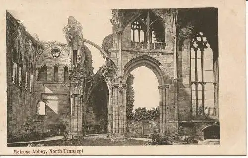 PC02853 Melrose Abbey. Nordquerschiff. G.W.W. Postkarte