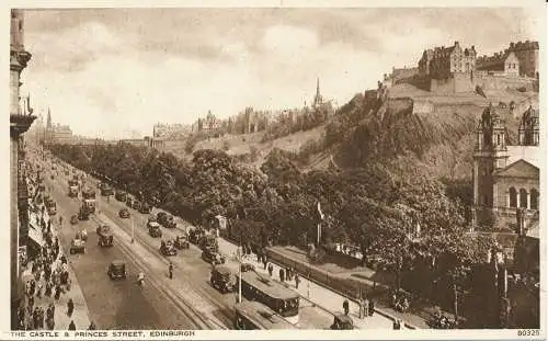 PC02459 Das Schloss und die Prinzenstraße. Edinburgh. Photochrom Co