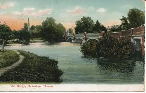 PC02729 Die Brücke. Oxford an der Themse. 1906. Misch und Lager