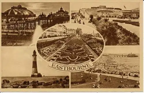 PC02419 Eastbourne. Multi View. Normanische Postkarte