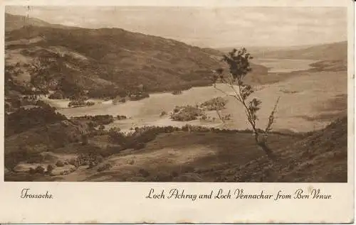 PC02465 Trossachs. Loch Achray und Loch Vennachar von Ben Venue. 1950. Valentinstag