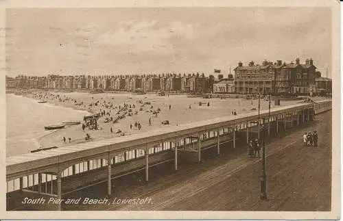 PC01909 South Pier und Strand. Niedrigeraus. 1924