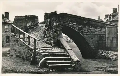 PC03691 Die alte Brücke. Crowland Abbey. Valentinstag. Nr. 9708. RP