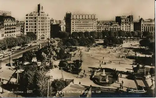 PC02998 Barcelona. Plaza Cataluna nach Süden. A. Zerkowitz. RP