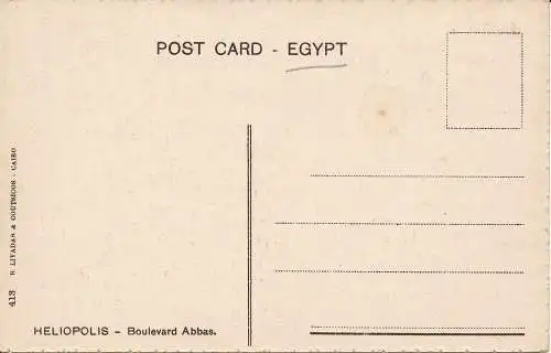 PC03328 Heliopolis. Boulevard Abbas