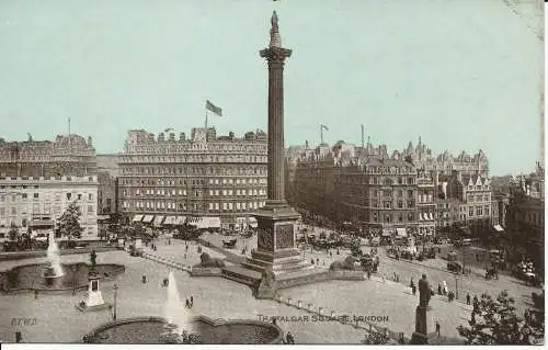 PC02884 Trafalgar Square. London. E.T.W.D. Postkarte