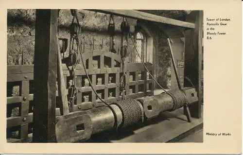 PC03434 Tower of London. Portcullis Getriebe. Bloody Tower. Ministerium für Arbeiten