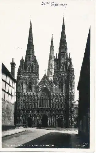 PC03618 Westfront. Lichfield Cathedral. Walter Scott. RP