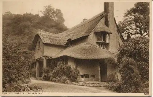 PC02113 Alte Cottages in Selworthy. 1935. Photochrom Co