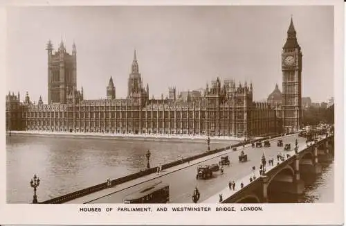 PC03967 Häuser des Parlaments. Westminster Bridge. London. D.F. und Sohn