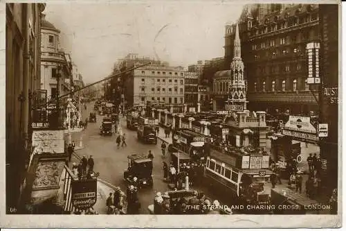 PC03991 Strang. Charing Cross. London. 1929. RP