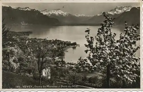 PC03214 Vevey. Dents de Morcles und Dent du Midi. 1948. RP