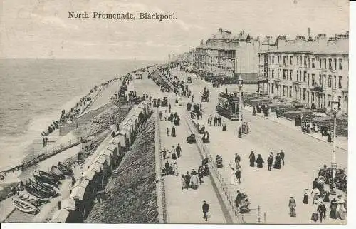 PC02800 Nordpromenade. Blackpool. 1910. Aldwych Serie 1721