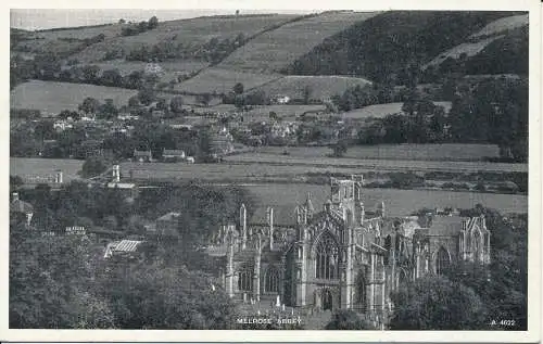 PC02192 Melrose Abbey. J.B. White Ltd. Postkarte