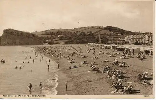 PC02207 Strand vom Pier. Teignmouth. 1934