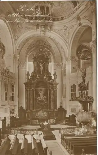 PC03180 Hamburg. Altar und Kanzel. Gr. Michaeliskirche