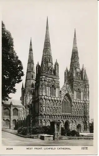 PC03710 Westfront. Lichfield Cathedral. Frith