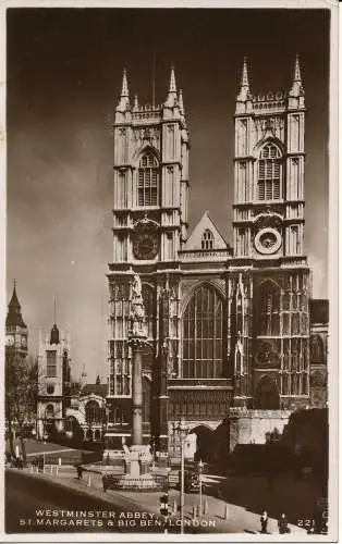 PC04061 Westminster Abbey. St. Margarets. Big Ben. 1949. RP