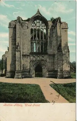 PC02185 Bolton Abbey. Westfront. 1910. Valentinstag