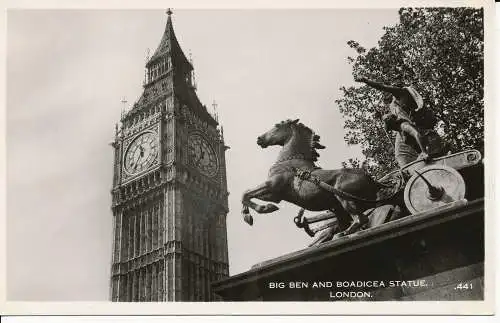 PC04039 Big Ben. Boadicea Statue. London. Lansdowne. RP