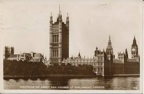 PC03910 Westminster Abbey. Häuser des Parlaments. London. 1930. RP