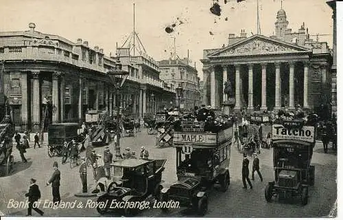 PC04322 Bank of England. Royal Exchange. London. 1913