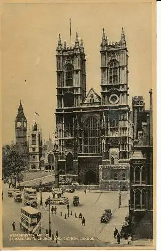 PC04337 Westminster Abbey. St. Margarets. Big Ben. London