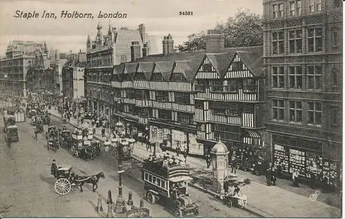 PC04187 Staple Inn. Holborn. London. Valentine 54381