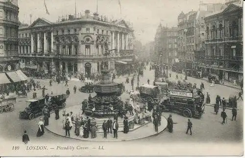 PC04109 London. Piccadilly Circus. LL 110. 1910