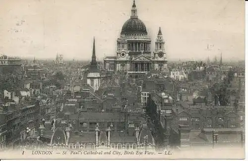 PC04089 London. St. Pauls Kathedrale. Stadt. Vogelperspektive. LL 1