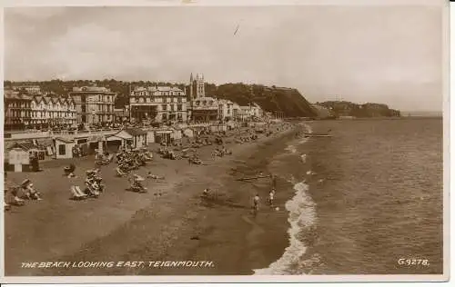 PC04949 Der Strand. Blick nach Osten. Teignmouth. Valentinstag. RP