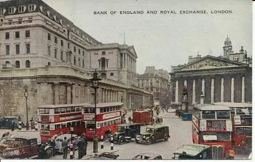 PC05531 Bank of England. Royal Exchange. London. Valentine G.7872. 1952