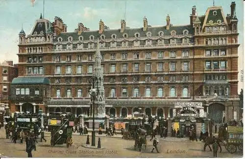 PC04174 Charing Cross Station und Hotel. London. E. Gordon Smith. 1910