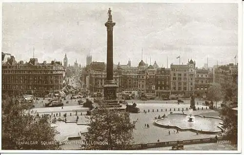 PC04369 Trafalgar Square. Whitehall. London. Valentine 209385