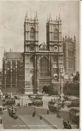 PC05463 Westtürme. Westminster Abbey. London. Valentine 17802