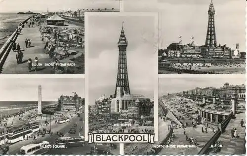 PC05048 Blackpool. Multi-View. Valentinstag. 1962. RP