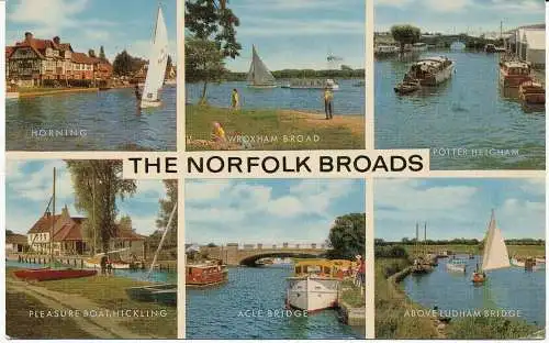 PC05967 Die Norfolk Broads. Multi-View. 1975. Lachs