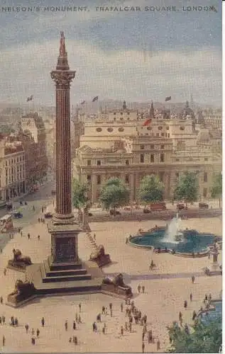 PC04335 Nelsons Monument. Trafalgar Square. London. D.F. und S. Postkarte