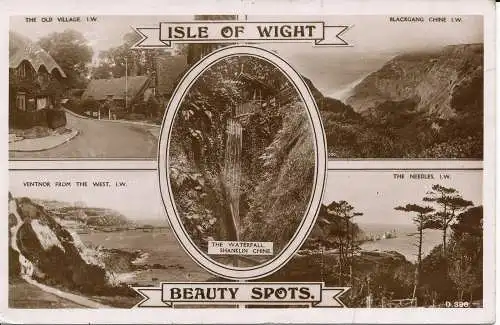 PC05214 Isle of Wight. Beauty Spots. Multi-View. Bay-Serie. 1947. RP