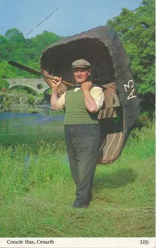 PC07231 Coracle Man. Cenarth. Harvey Barton