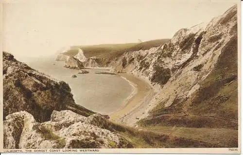 PC07306 Lulworth. Die Küste von Dorset blickt nach Westen. Photochrom. 1968