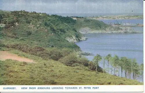 PC08536 Guernsey. Blick von Jerbourg mit Blick auf den Hafen von St. Peter. Photochrom