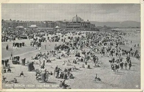 PC08646 West Beach vom Pier. Rhyl. Nr. 30. 1957