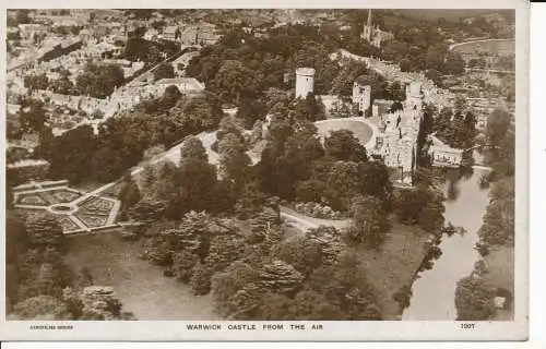 PC08237 Warwick Castle aus der Luft. Aerofilme. T.C. Nr. 1207