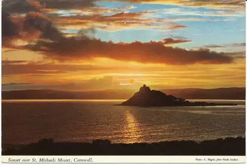 PC06231 Sonnenuntergang über St. Michaels Mount. Cornwall. 1971